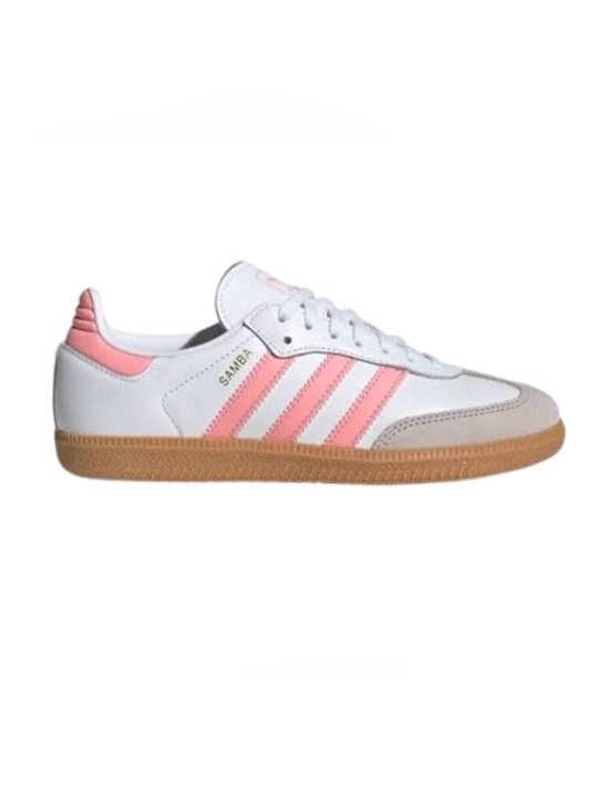 adidas Other - Adidas Kids Samba Og Shoes White Coral Pink Leather Sneaker Size 8